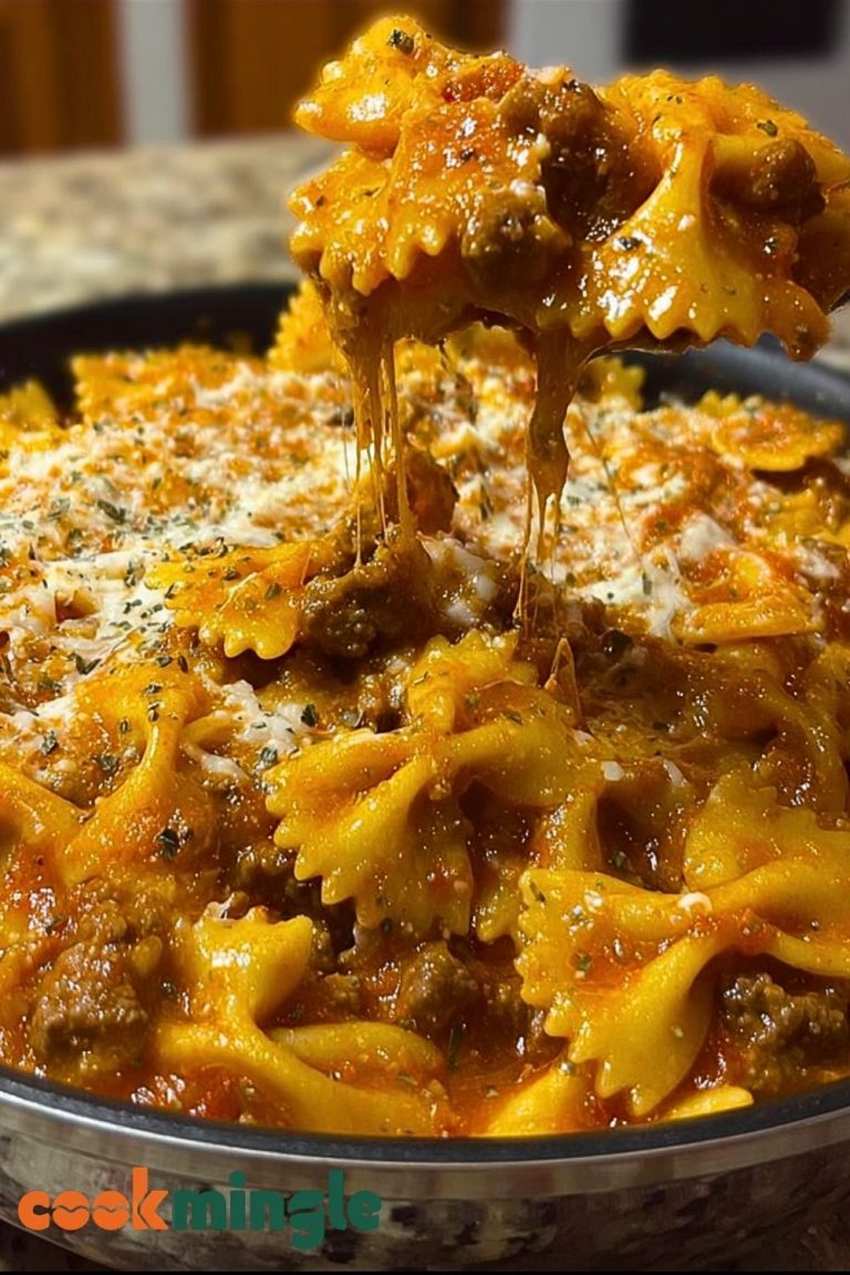 Creamy Velveeta Bowtie Pasta with Italian Beef Marinara