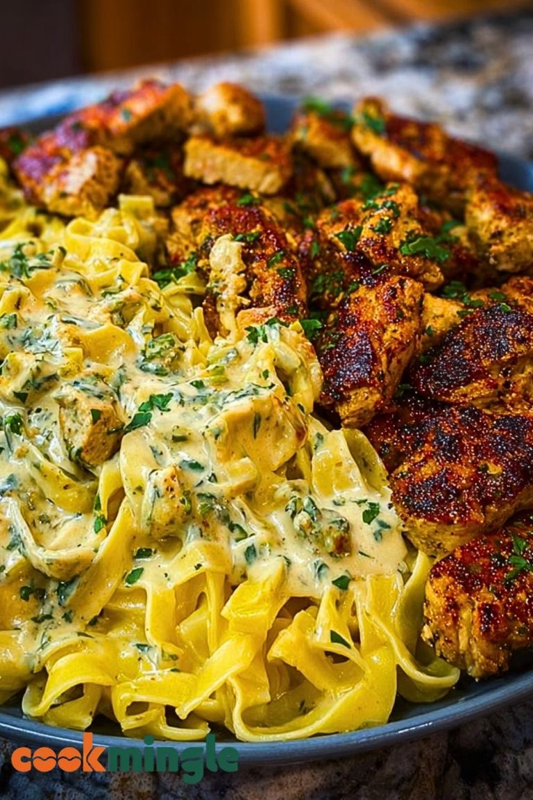 Creamy Velveeta Chicken Fettuccine with Garlic Cheese Sauce