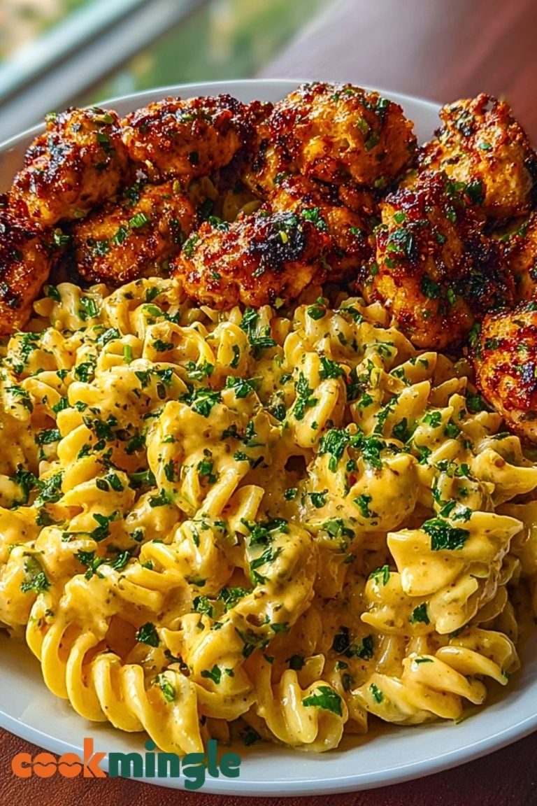 Garlic Butter Chicken Bites & Spicy Cajun Alfredo Twisted Pasta