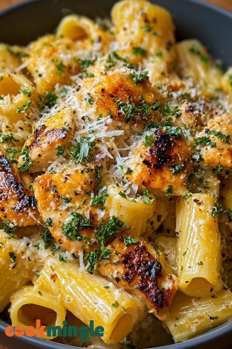 Garlic Butter Chicken with Rigatoni and Parmesan