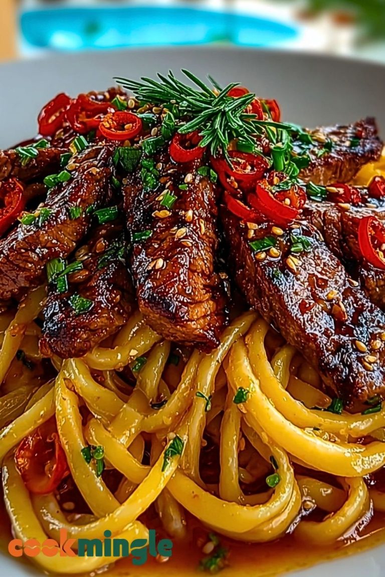 Garlic Steak Pasta Recipe