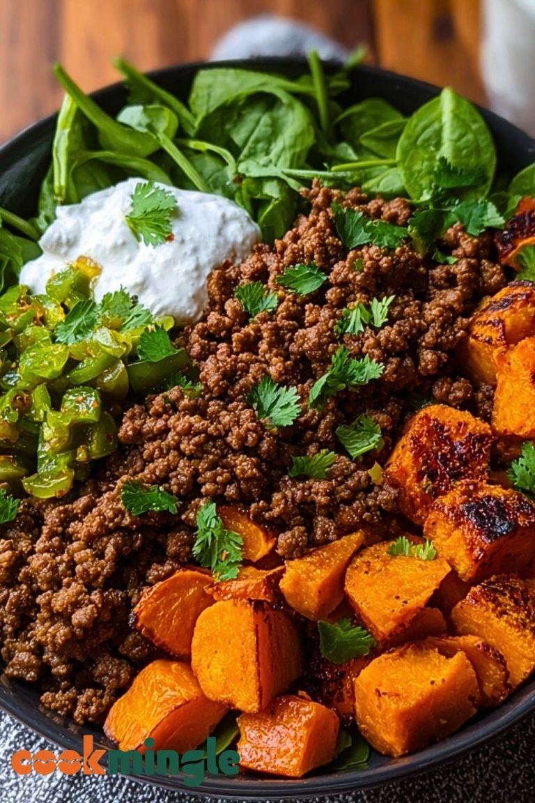 Ground Beef Sweet Potato Power Bowl