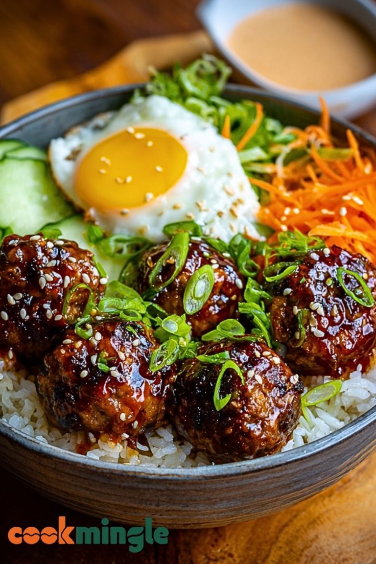 Korean BBQ Meatball Rice Bowls