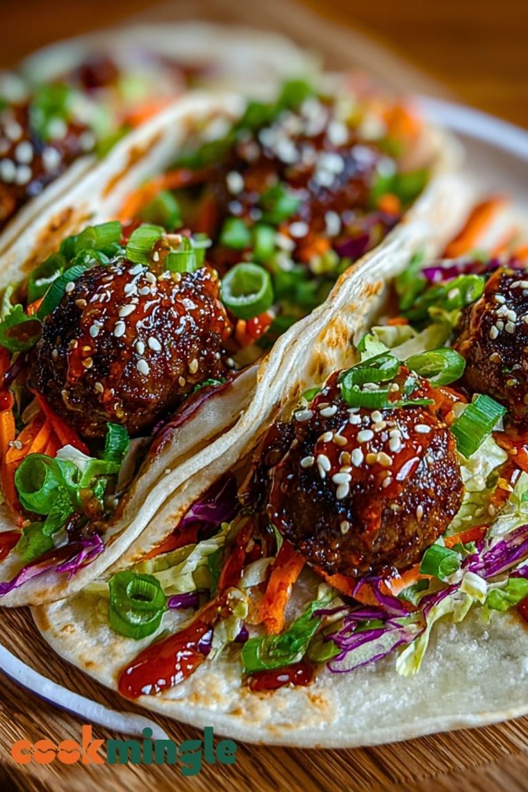 Korean BBQ Meatball Tacos