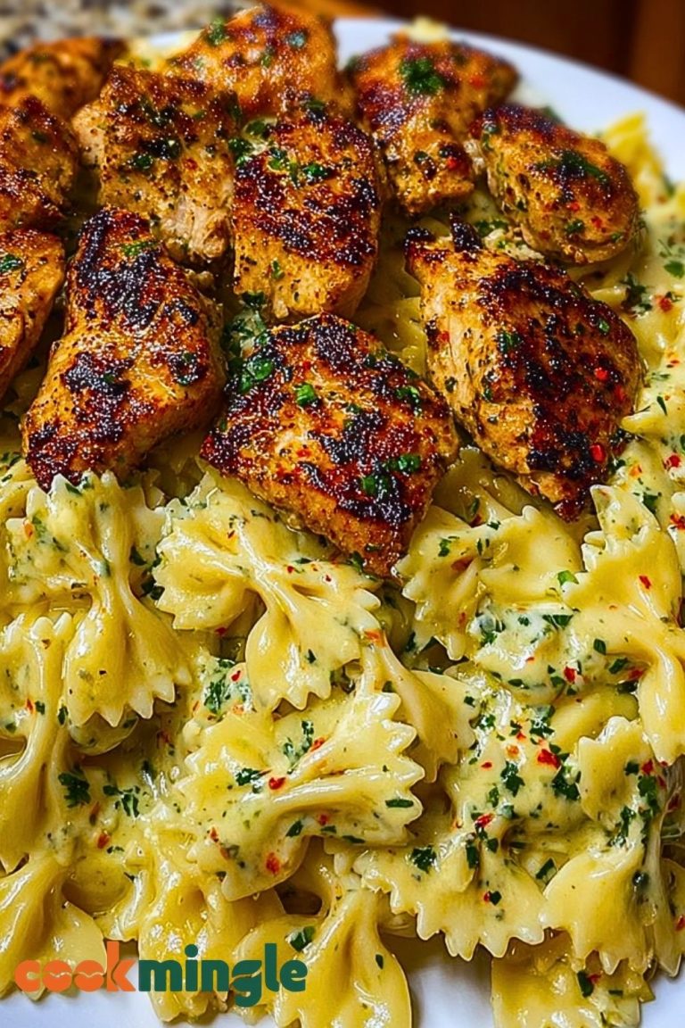 Lemon Garlic Chicken with Creamy Bowtie Pasta