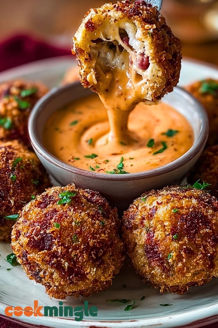 Reuben Balls with Spicy Thousand Island Dipping Sauce