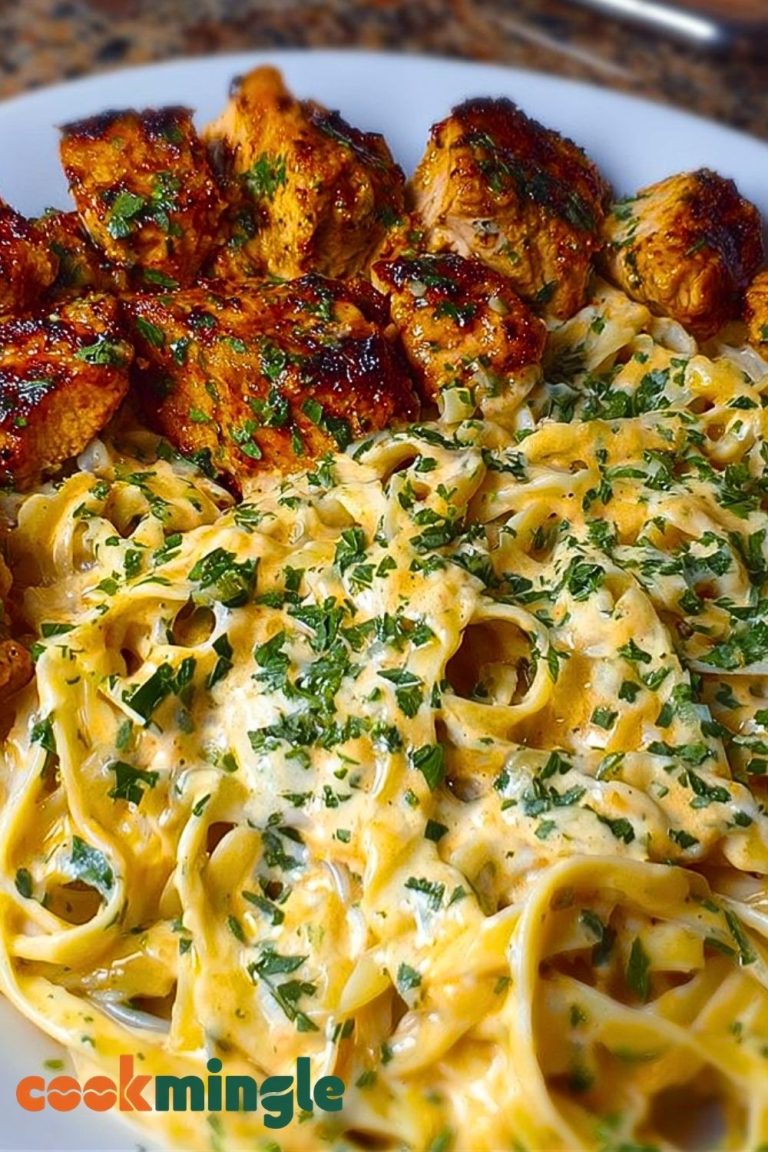 Savory Cajun Chicken and Creamy Garlic Parmesan Linguine