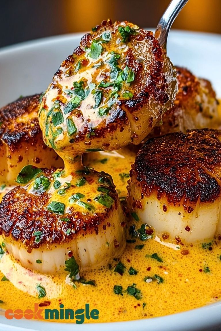 Seared Scallops with Spicy Cajun Cream Sauce