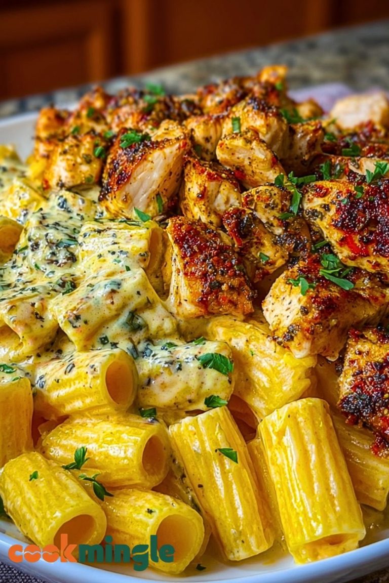 Spicy Cajun Chicken Rigatoni with Velveeta Garlic Cream Sauce