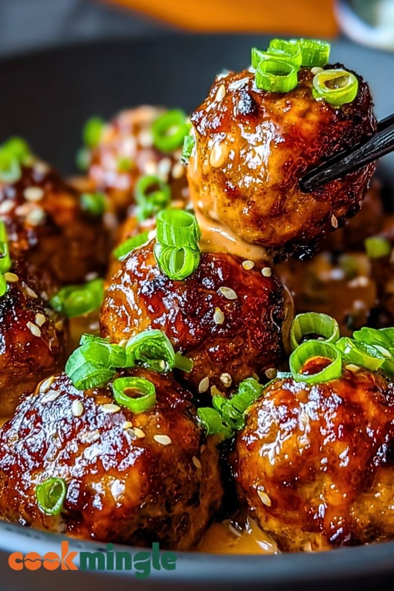 Sticky Korean BBQ Meatballs with Gochujang Glaze