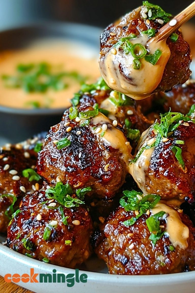 The Best Korean BBQ Meatballs with Spicy Mayo Dip