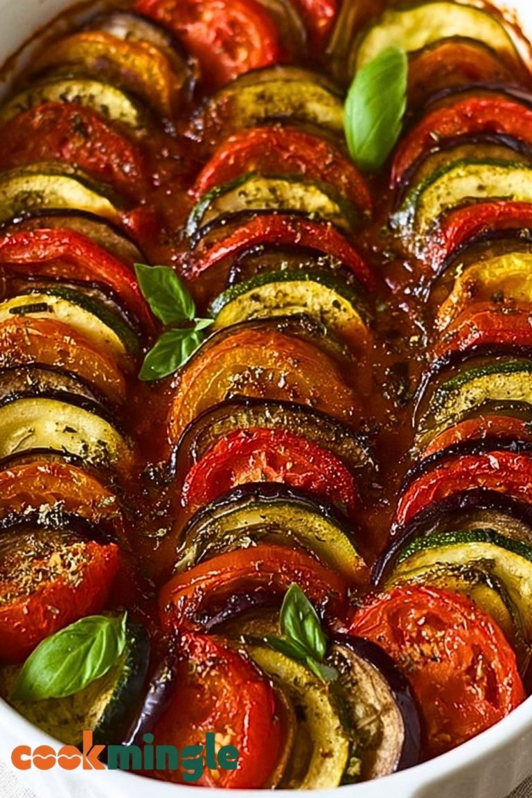 Baked Ratatouille with Tomatoes, Zucchini, and Eggplant