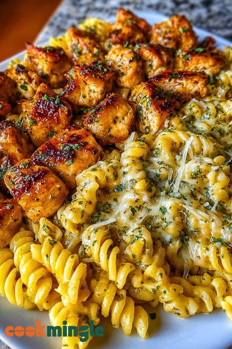 Cheesy Rotini with Garlic Parmesan Chicken Easy Pasta Dinner