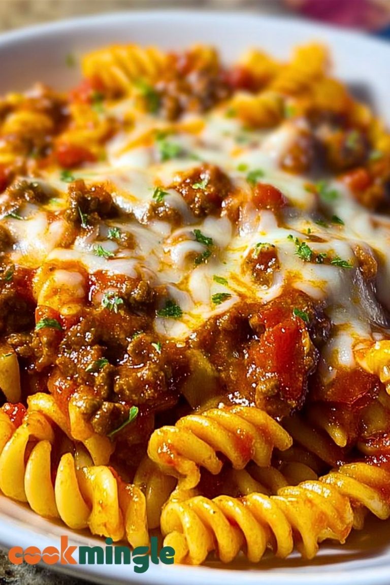 Cheesy Velveeta Rotini with Italian Beef Marinara