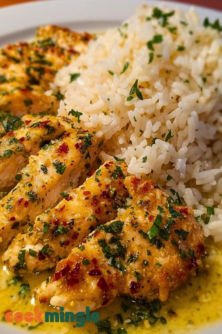 Chicken Scampi with Garlic Parmesan Rice