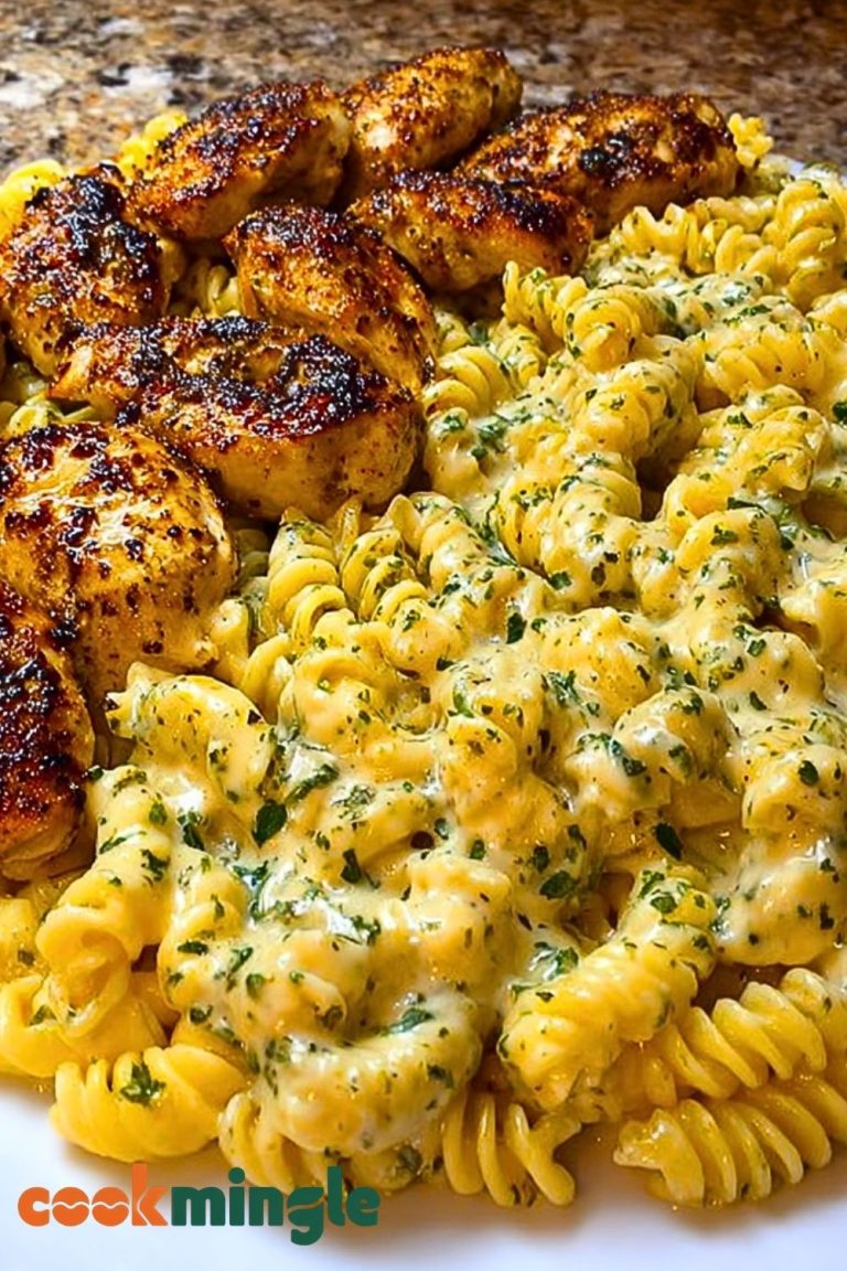 Creamy Garlic Butter Chicken and Rotini in Parmesan Sauce