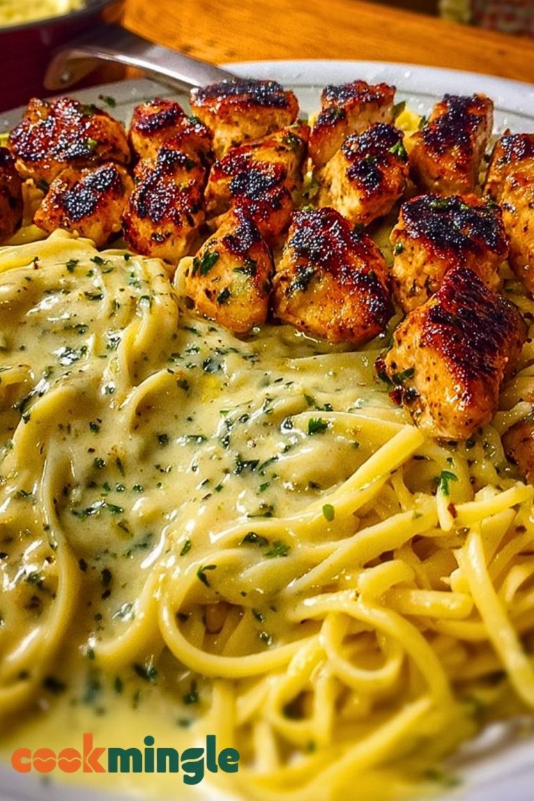 Garlic Butter Chicken with Velvety Parmesan Linguine