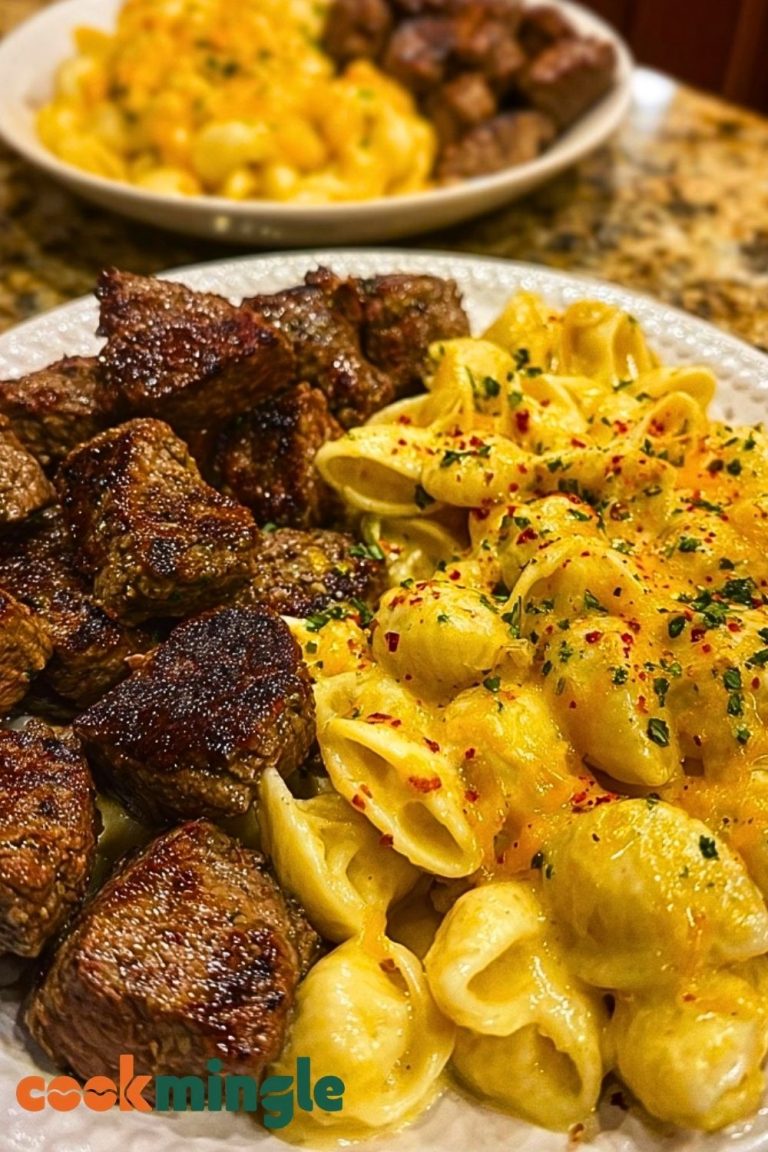 Garlic Butter Steak Bites & Loaded Cheddar Alfredo Shells