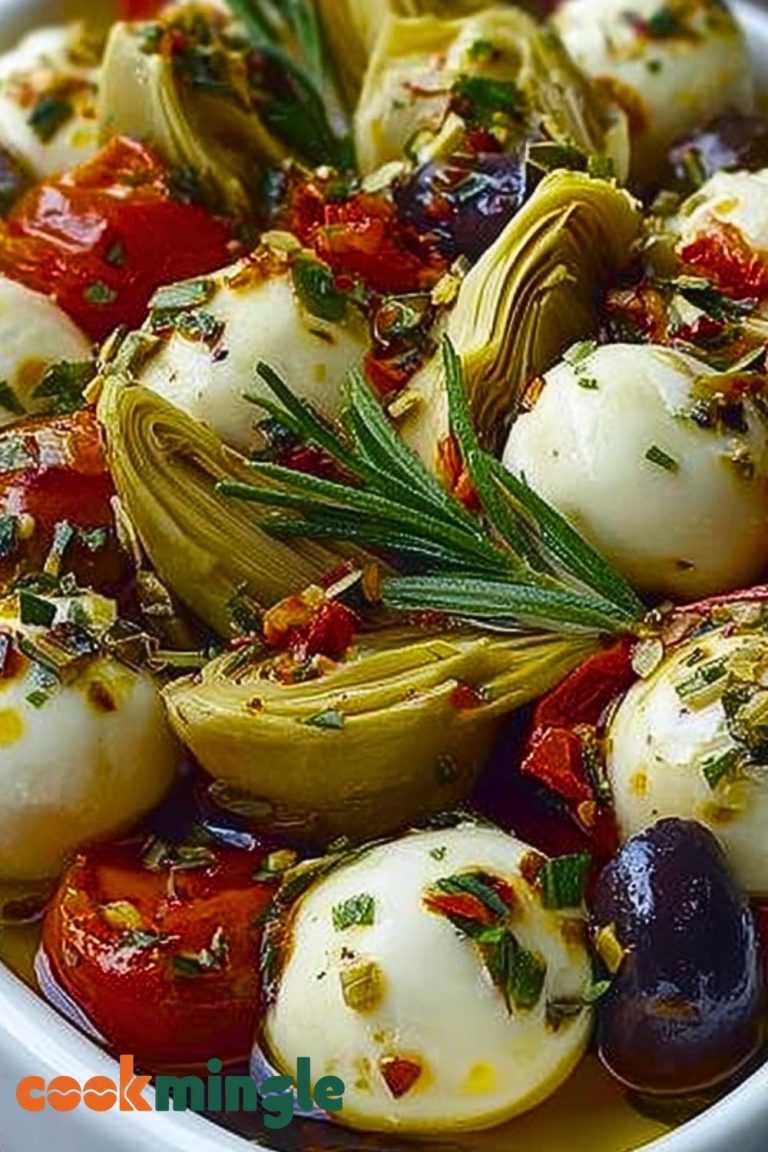 Marinated Mozzarella Balls, Artichokes, and Olives
