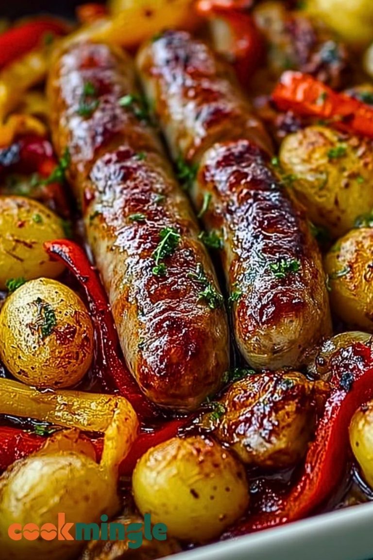 One-Pan Roasted Sausages with Peppers & Potatoes