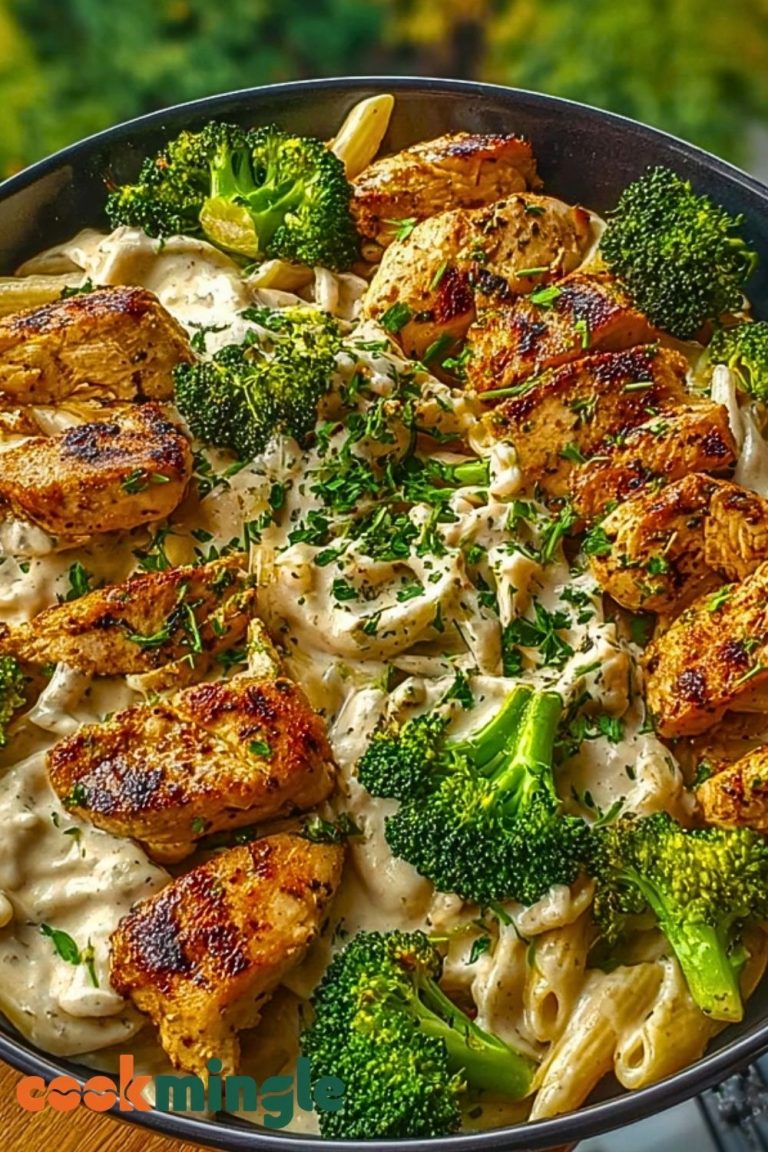 One Pot Cajun Chicken and Broccoli Alfredo Bowl