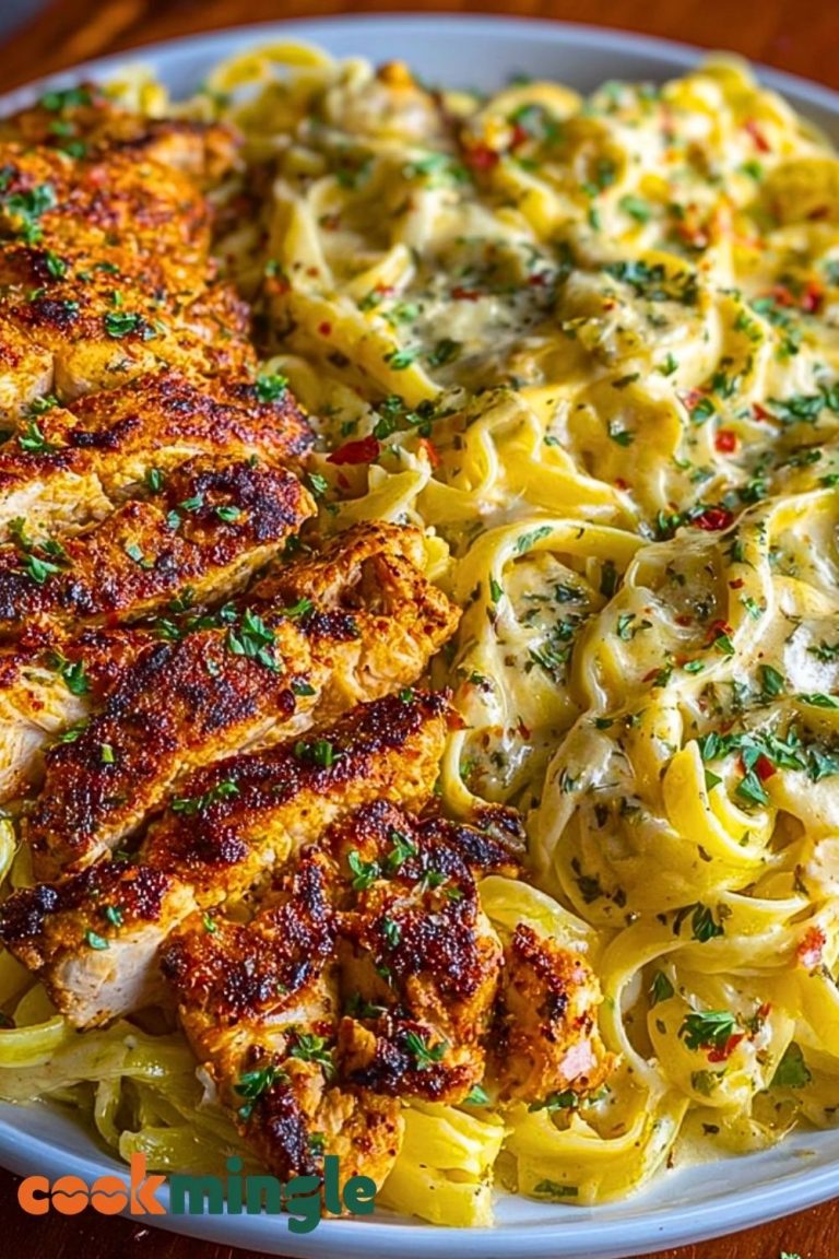 One-Pot Creamy Cajun Chicken Linguine with Garlic Mozzarella Sauce