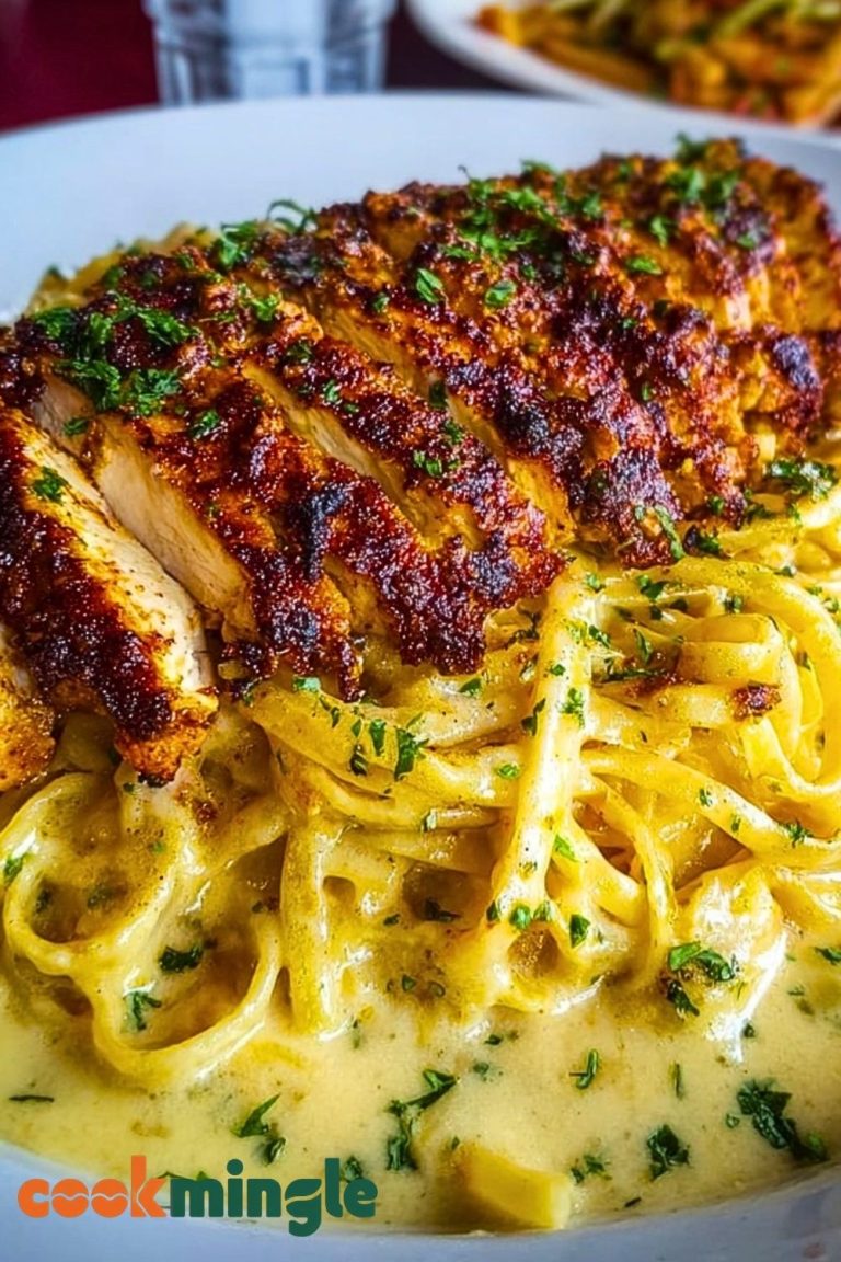 Spicy Cajun Chicken with Garlic Parmesan Linguine