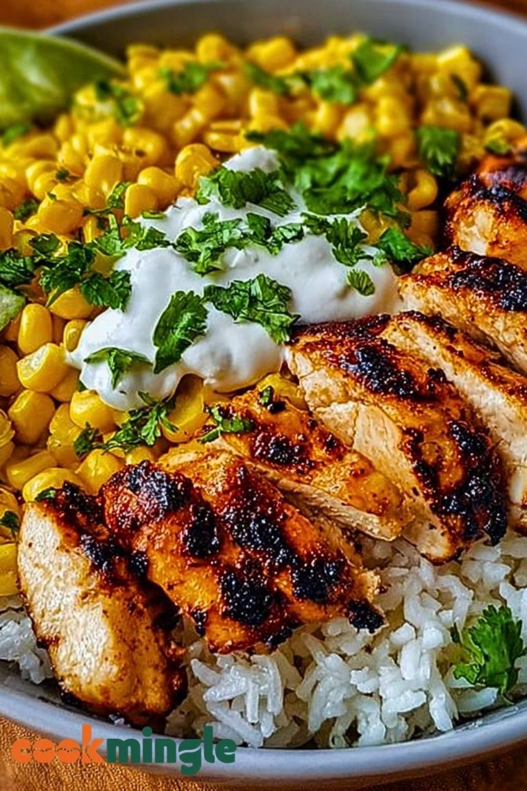 Zesty Street Corn Chicken Rice Bowl with Cilantro-Lime Rice
