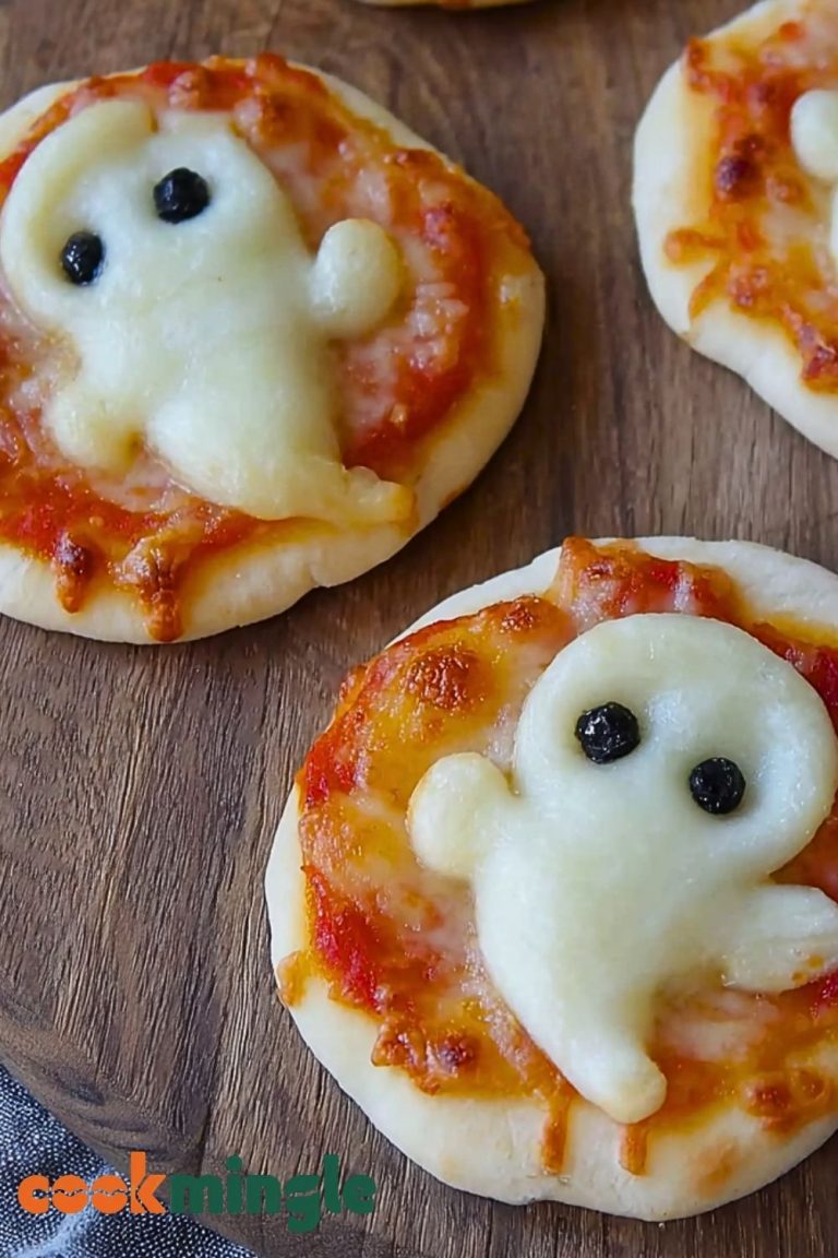 Adorable Mini Ghost Pizzas