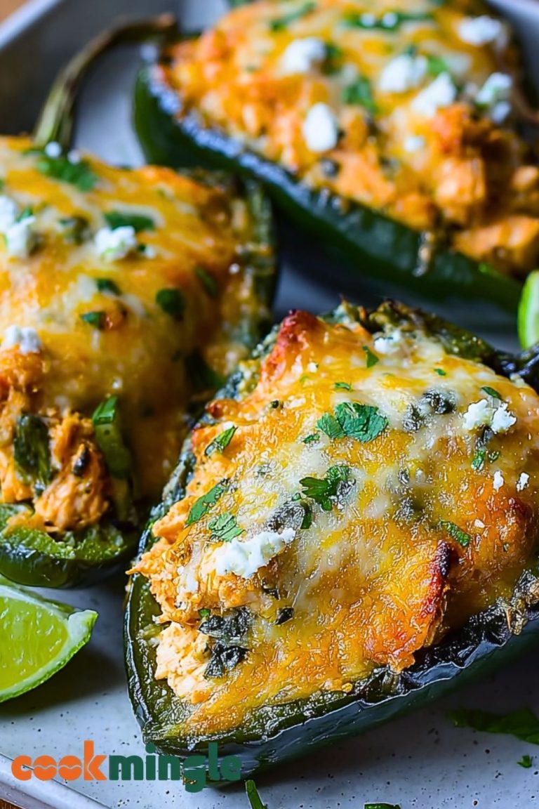 Homemade Chicken Stuffed Poblano Peppers