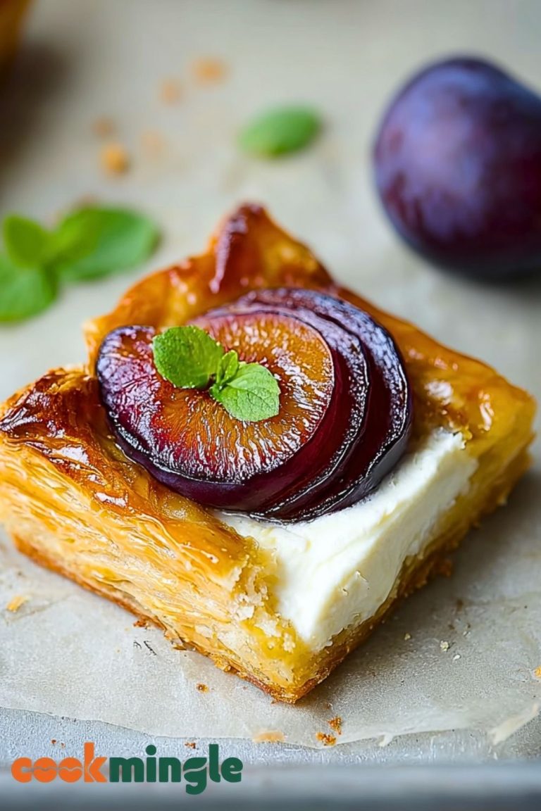 Plum & Cheese Puff Pastry Tarts