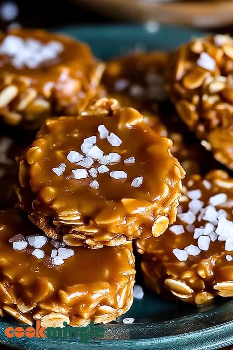 No Bake Salted Caramel Cookies